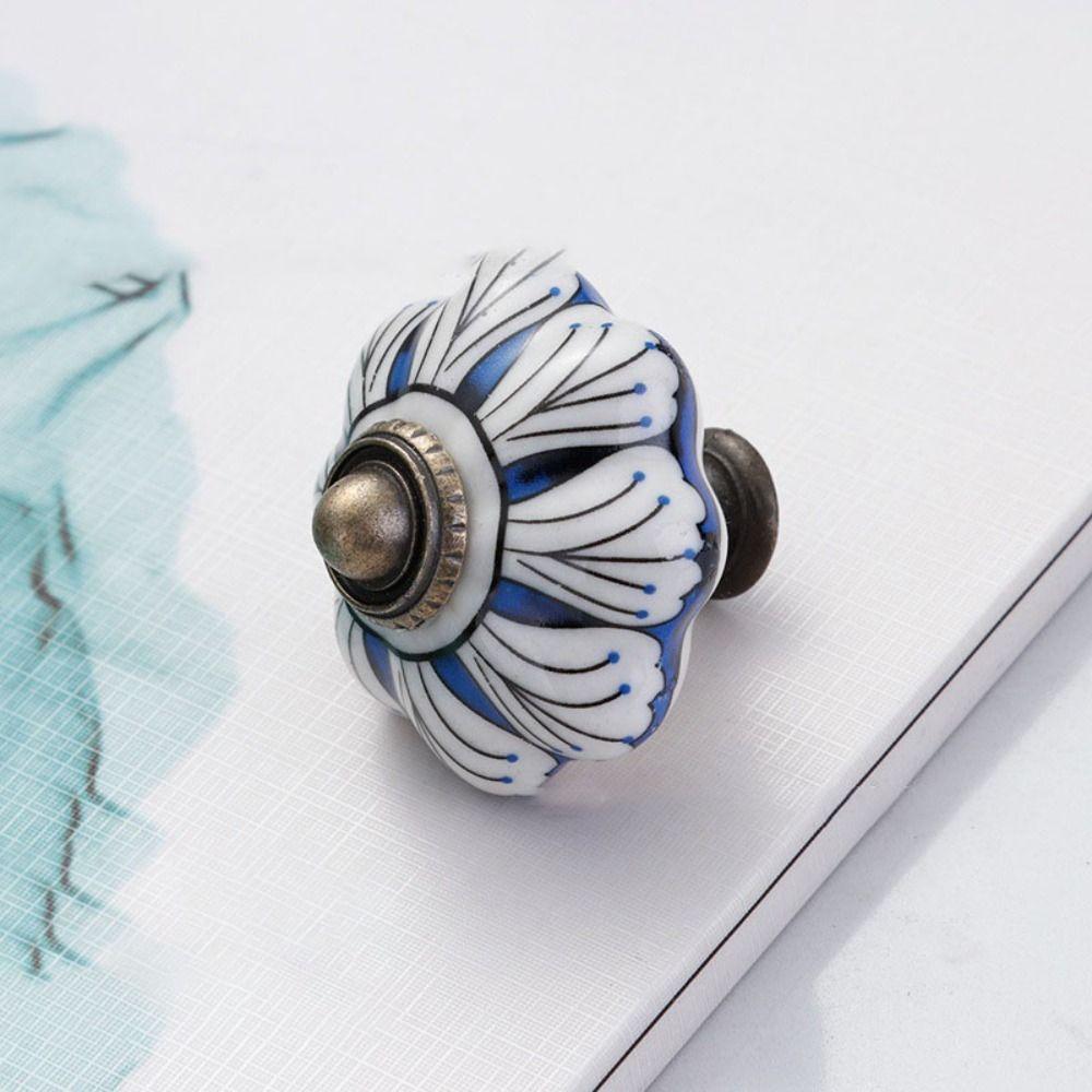 Керамика и сплавы Винтажная дверная ручка Разноцветная мебельная ручка-тыква для гардероба