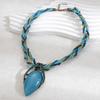 Bohemian Teardrop Gemstone Sweater Necklace for Women