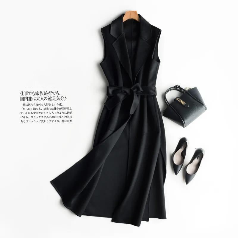 Двусторонняя флисовая куртка, жилет средней длины, женская свободная куртка-ветровка, женские ремни на талии и тонкие