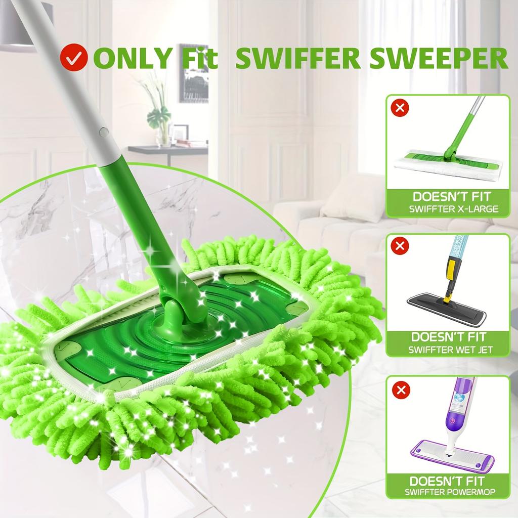 Microfiber Mop Pads for Sweeper - Super Absorbent Knit Fabric, Reusable Cleaning Cloths