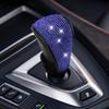 Crystal Diamond Car Gear Shift Knob Cover, Sparkly Auto Transmission Shifter Handle Protector, Velcro Wrap Interior Decoration for Women Girls