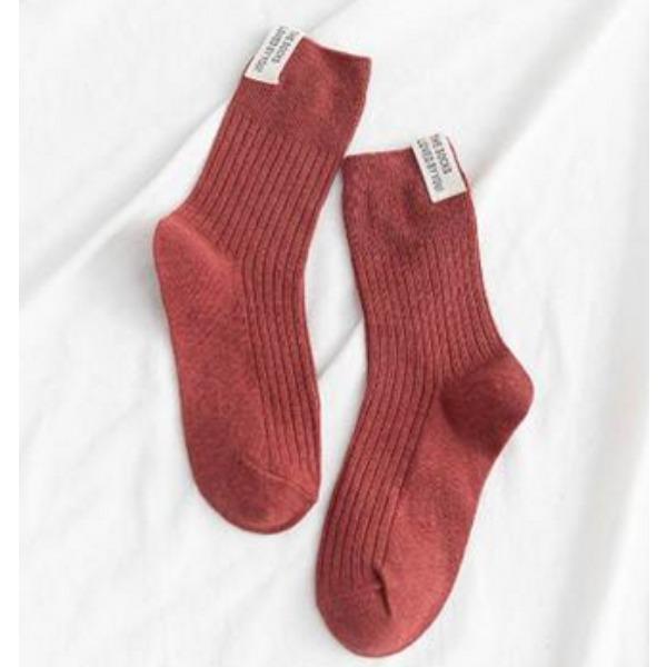 Женская мода Harajuku Streetwear средние носки-трубы японские милые девушки однотонные хлопковые длинные носки