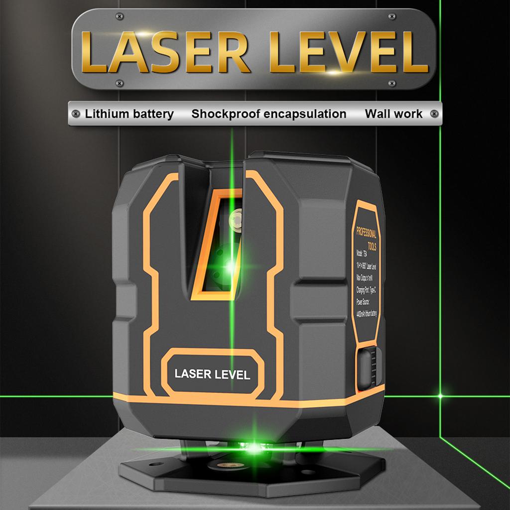 Лазерный уровень с перекрестной линией и кронштейном, 30 м/98 футов, самовыравнивающийся, 360 градусов, горизонтальный, 120 градусов