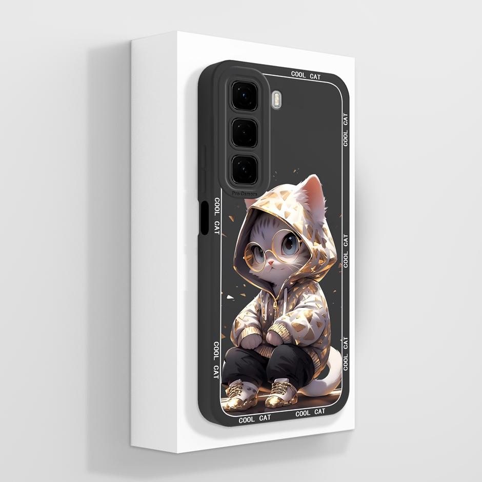 Для Infinix Hot50 50i 50Pro 50Pro+ Чехол Милый Кот Панда Защита от Падений Уникальная Крышка для Телефона Для Infinix Hot 50 Pro Plus 50i Capa