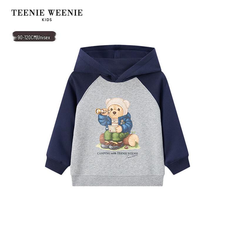 Teenie Weenie Kids Unisex Fleece-Lined Raglan Hooded Sweatshirt