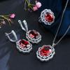 Noble And Elegant 3A Zircon Jewelry Earrings Ring Necklace Three-Piece Bridal Wedding Dinner Accessories