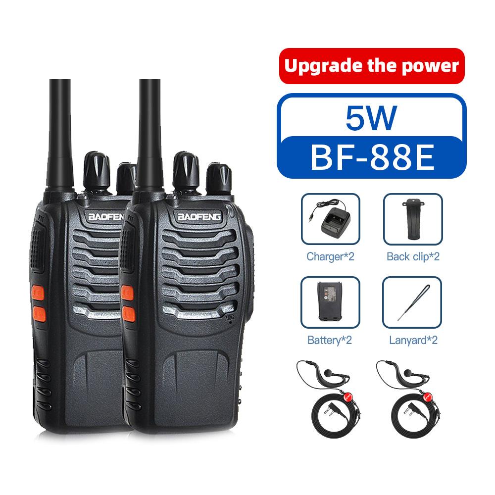 2PCS Baofeng BF-88E 3-5km Long Range Handheld Walkie Talkie 16CH UHF PMR 446.00625-446.19375MHz 1500mAh Two Way Radio