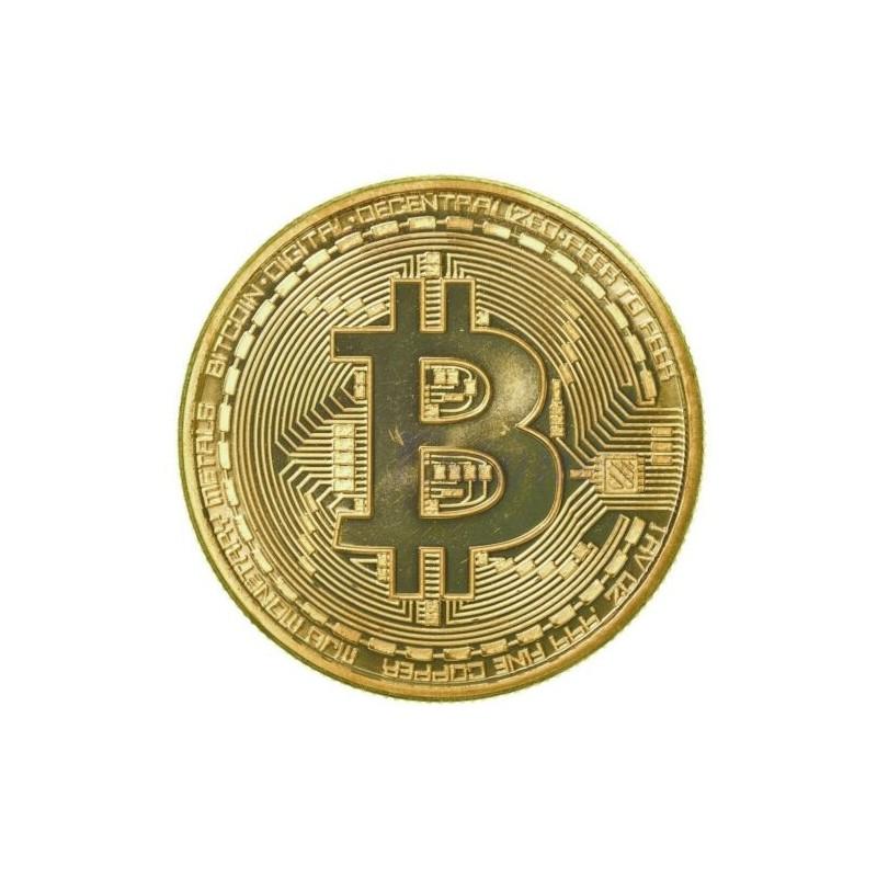 Памятная монета Bitcoin с металлическим основанием и акриловым дисплеем для деловых подарков