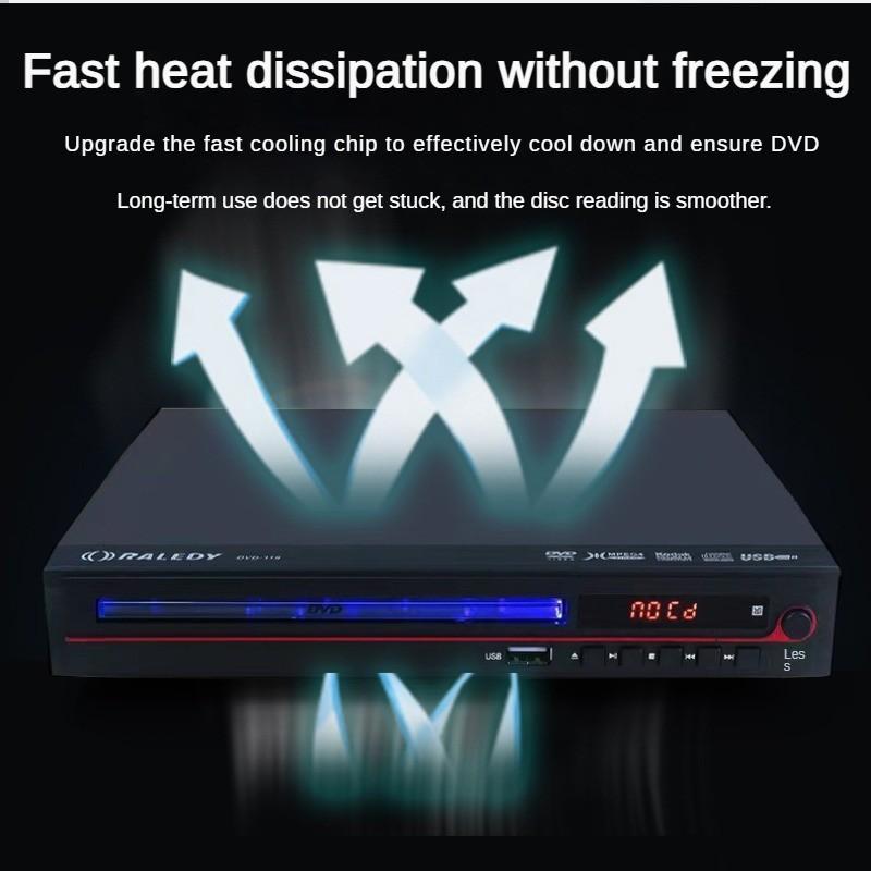 HD 1080P Домашний дисковод CD-плеер Высококачественные звуковые эффекты Плеер для видеодисков Защита глаз DVD-плеер 23X20X4см
