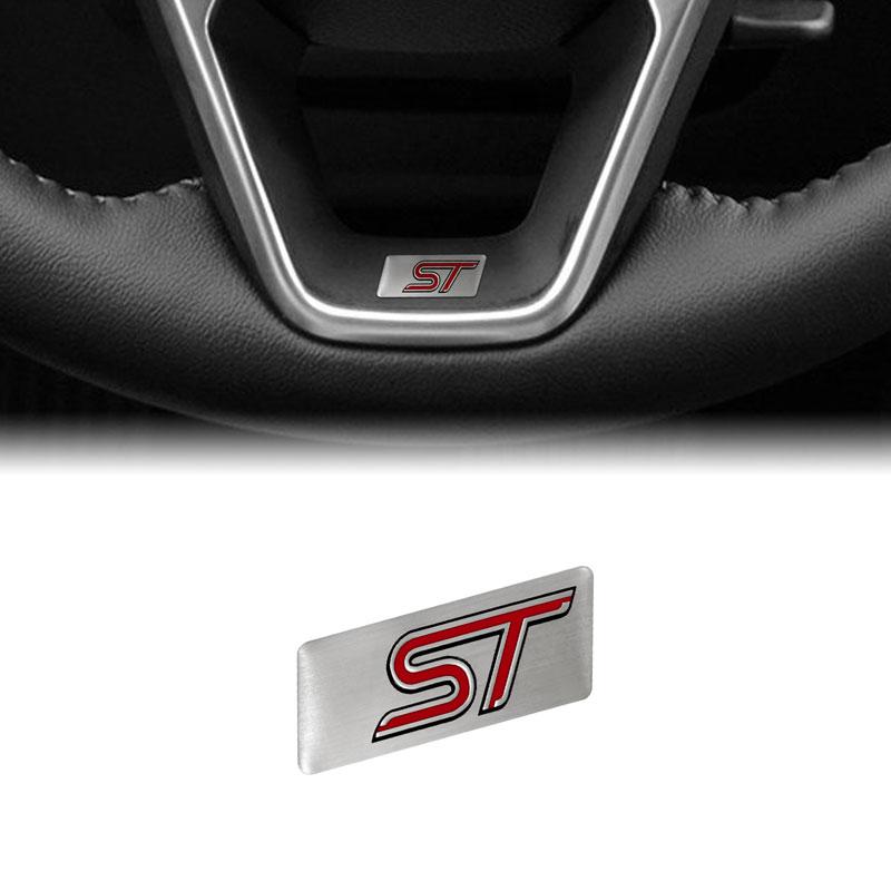nlbn7 Car Styling RS/ST Logo Small Metal Sticker Emblem Car Steering Wheel Protection Badge Decal For Ford Focus MK3 Mk4 Fiesta Mondeo