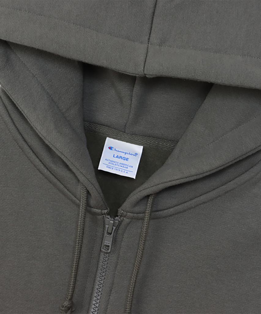 Champion Худи на молнии с логотипом C, классический крой, темно-серое