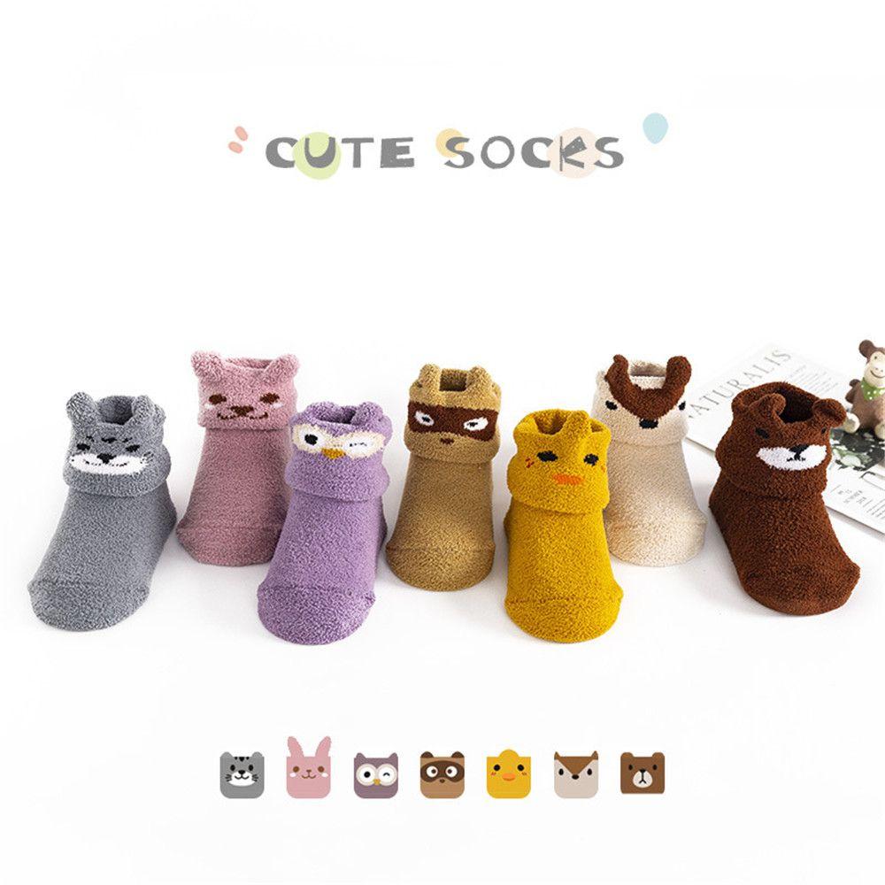 Animals Plush Soft Thickening Floor Sox Coral velvet socks Newborn Toddler Socks Anti-slip Slippers