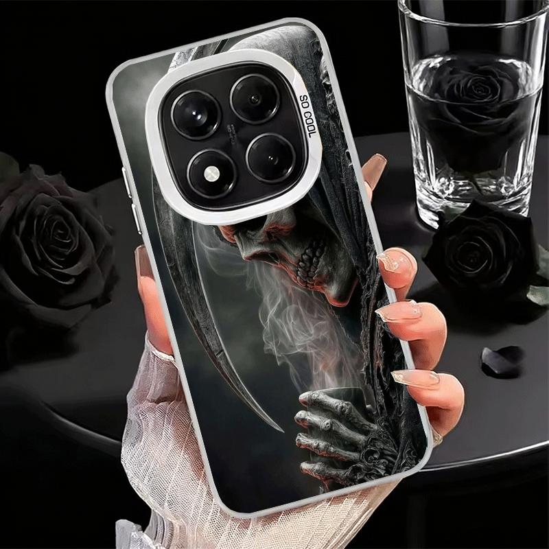 Смерть Жнец Череп Коса Мягкий Чехол для Телефона для Xiaomi Redmi Note 13 14 15 Pro Plus 12S 12 11S 11 11T 10S 10 Ударопрочный Чехол