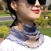 Женский шарф-повязка на голову для защиты лица, тонкий шелковый шарф, поддельный воротник, маска для лица, универсальный шарф для защиты шеи, ветрозащитный зимой