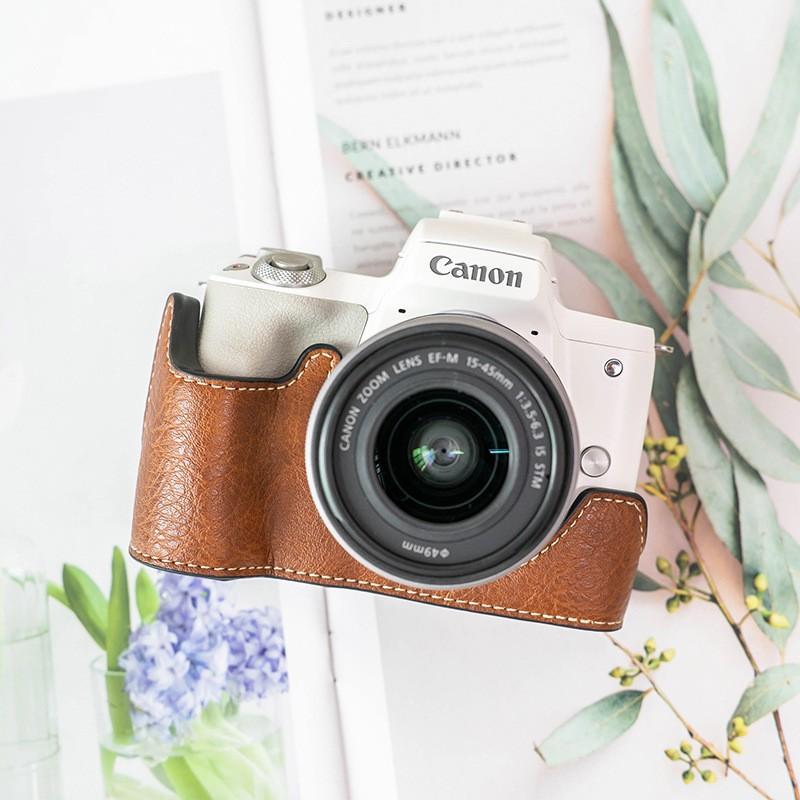 Canon EOS M50 Mark II M200 200D Camera Protective Case PU Leather Sleeve Bag Mirrorless DSLR With Shoulder Strap