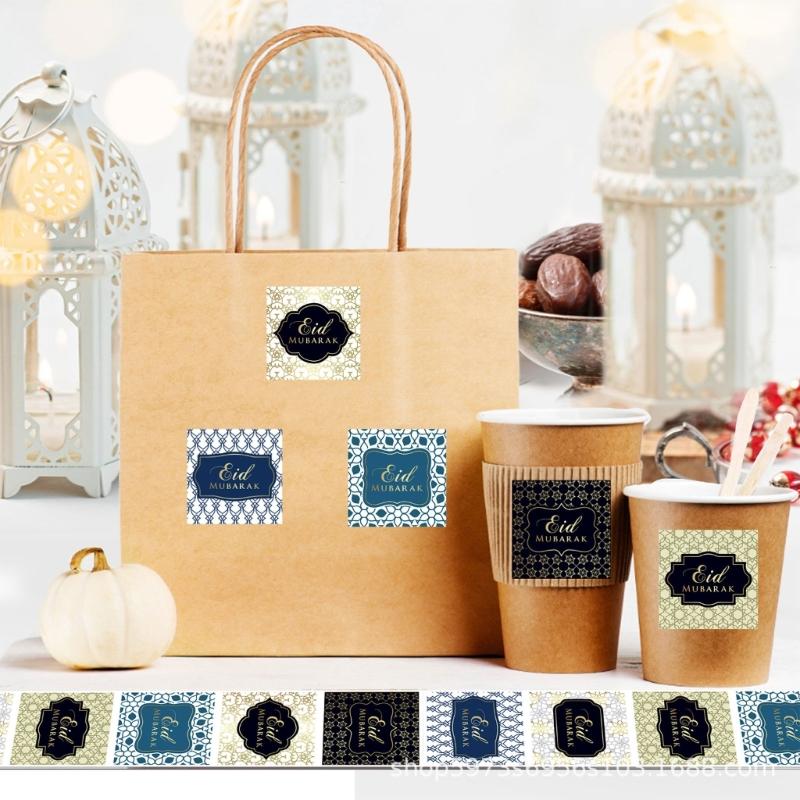 Набор из 500 наклеек «Луна EIDMubarak» с клейкими этикетками для ноутбуков, блокнотов и бутылок для воды