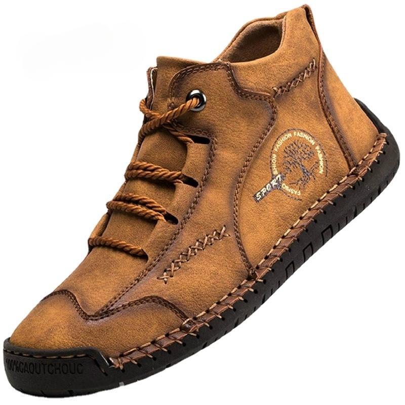 Удобная повседневная обувь Мужские кроссовки Кожаные мокасины Мужская обувь Зимняя дышащая обувь на плоской подошве Мокасины Большие размеры 47 48