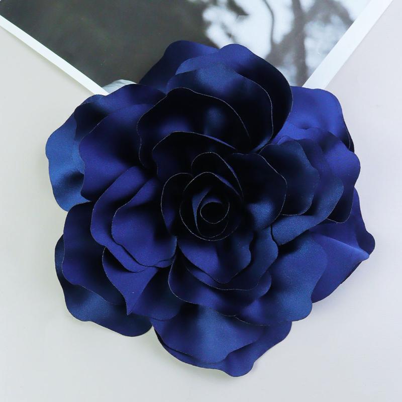 20Cm Personalized Exaggerated Satin Large Flower Brooch Colorful Fabric Rose Chest Flower Pin Versatile For Women