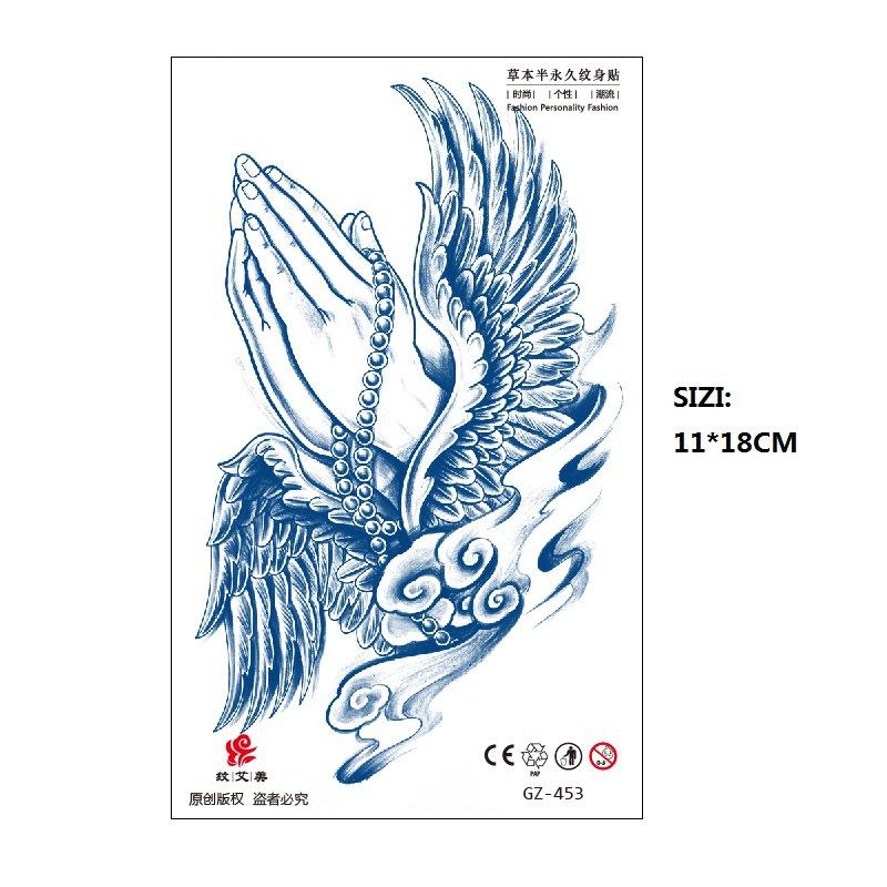 Herbal Juice Tattoo Sticker Geisha Bergamot Brahma Blossom Back Arm Back Non-Reflective Keep 15 Days Sticker