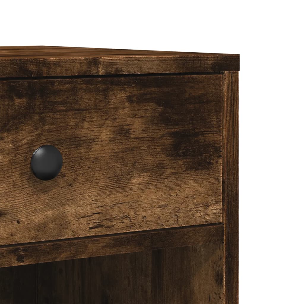 Printer Stand with Casters Smoked Oak 60 x 40 x 68.5 cm