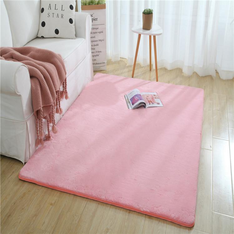 Inyahome Faux Fur Grey Rug for Bedroom Thick Fluffy Rug Non Slip Fuzzy Rabbit Fur Area Rug Shaggy Nursery Indoor Floor Carpet