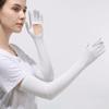 Solid Color Ice Silk Arm Sleeve Non-slip Sunscreen Sleeve Gloves Breathable Long Sleeve  Cycling