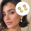 Atmosphere Style Fashion Earrings 1 Pair Faux Crystal Geometric Dangle for Women, Hypoallergenic Ear Needles Sensitive Ears Stainless Steel
