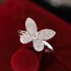 Женское кольцо с лепестками листьев в корейском стиле, роскошное, полностью инкрустированное цирконием, кольцо с бабочкой