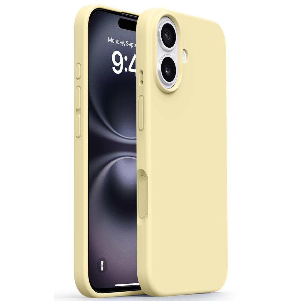 Чехол для iPhone 16 с мягкой подкладкой из микрофибры, жидкий силикон+ПК, чехол для телефона