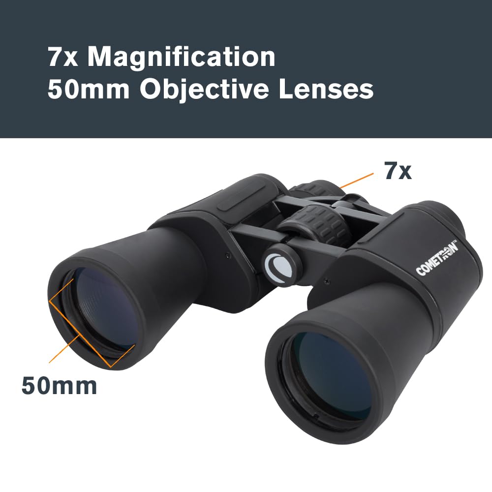 Celestron Кометрон 7x50 7x 50мм Подходит для начинающих и наблюдения за звездами Бинокль, Черный, Увеличение, Диаметр объектива, Легкий, (Модель 71198)