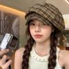 Японский нишевый дизайн клетчатая восьмиугольная шляпа женская летняя тонкая ретро-шляпа с маленьким облаком повседневный универсальный берет