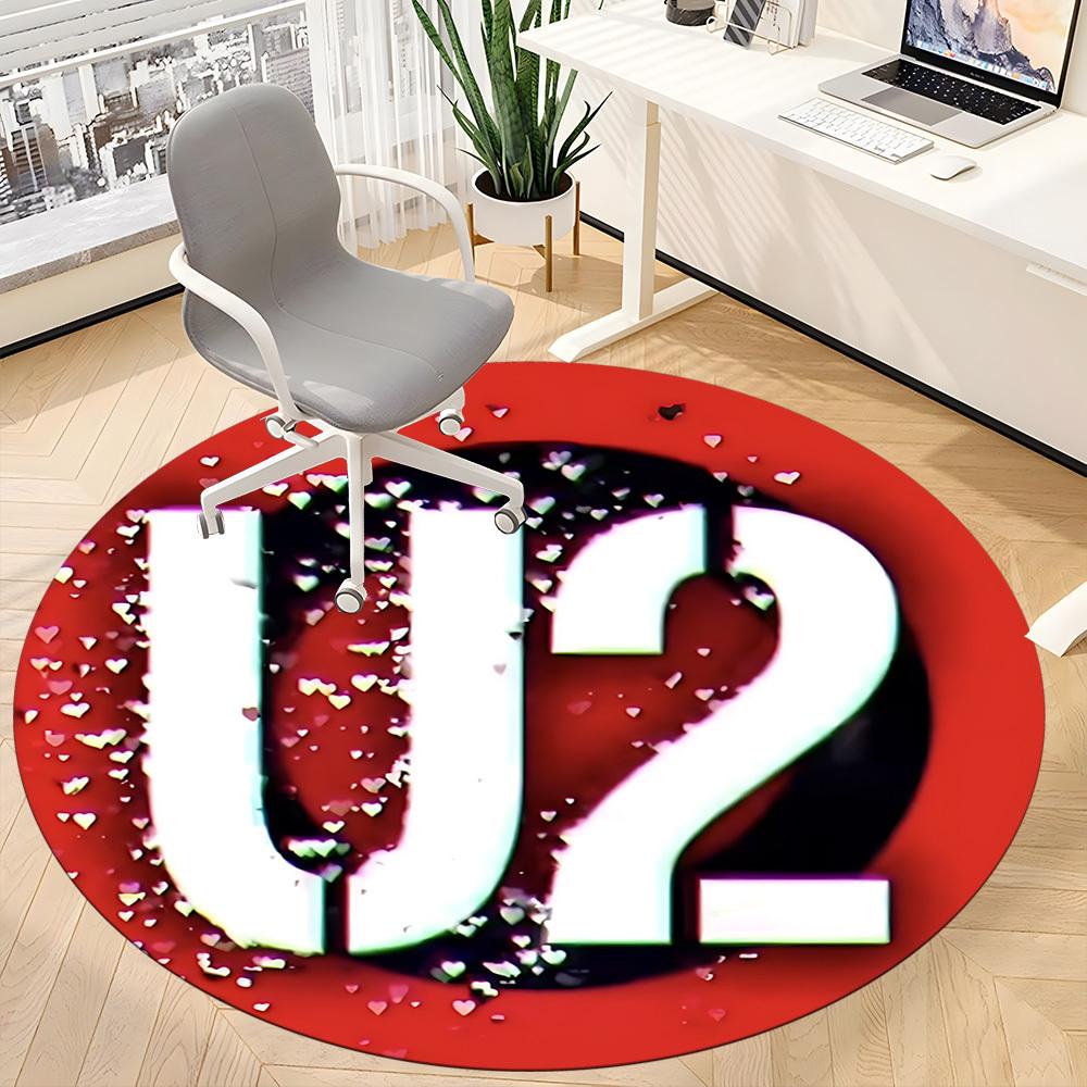 1pc U2 Music Band Chair Carpet for Office, Indoor Non-Slip Polyester Fiber Carpet, Machine Washable, Durable Construction yy251205150