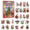 Christmas Pug Cat Horse Corgi Series Acrylic Advent Calendar With 24 Animal Figurines For Festive Decor