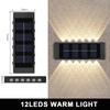 LED Solar Wall Lamps Outdoor Waterproof Up And Down Luminous Lighting Garden Fence Balcony Yard Street Decoration Wall Lights