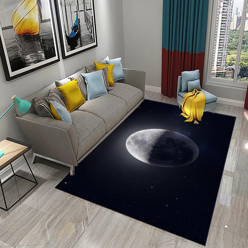 3D Moon Carpet Flower View Mat for Kitchen Bathroom Toilet Non-slip Carpet Living Room Sofa Floor Carpet Home Bedroom Decor Rug