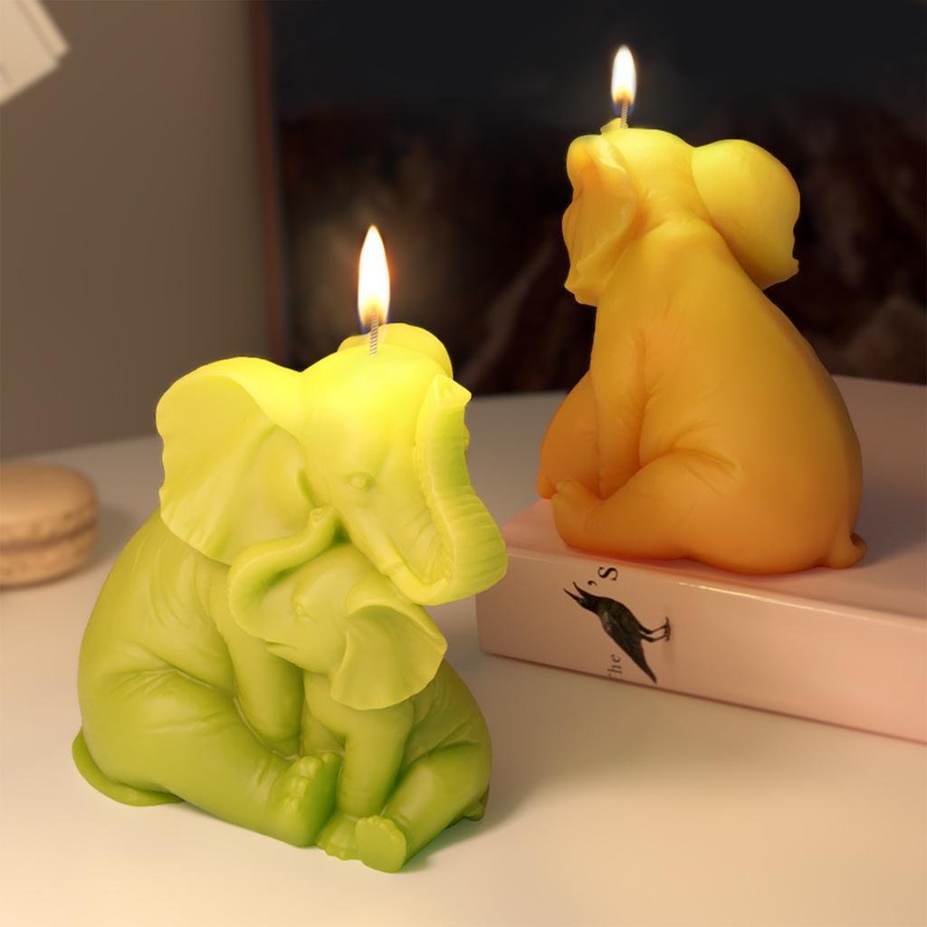 Статуэтка Слонихи и Слоненка Силиконовые Формы для Свечей для Изготовления Свечей и Мыла Ручной Работы Формы Силиконовые для Эпоксидной Смолы