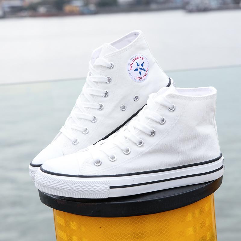 Парные туфли из парусины в стиле колледжа, однотонные, высокие, мужские и женские туфли в стиле ретро 1970-х годов