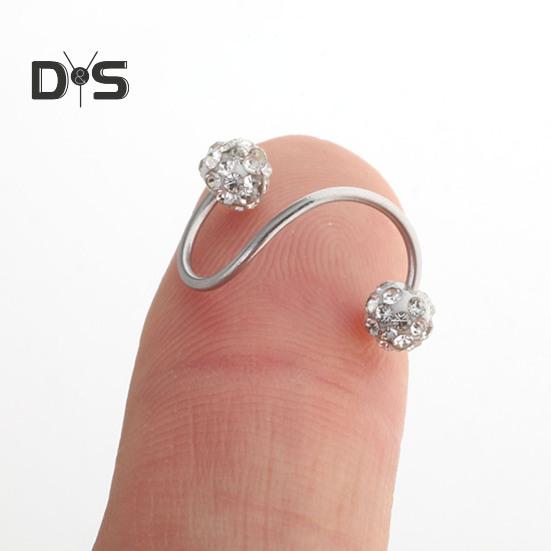 1 шт. серьги для пирсинга, искусственные кристаллы, серьги-гвоздики для козелка, легко чистящиеся серьги-гвоздики для хряща ушной раковины, губы