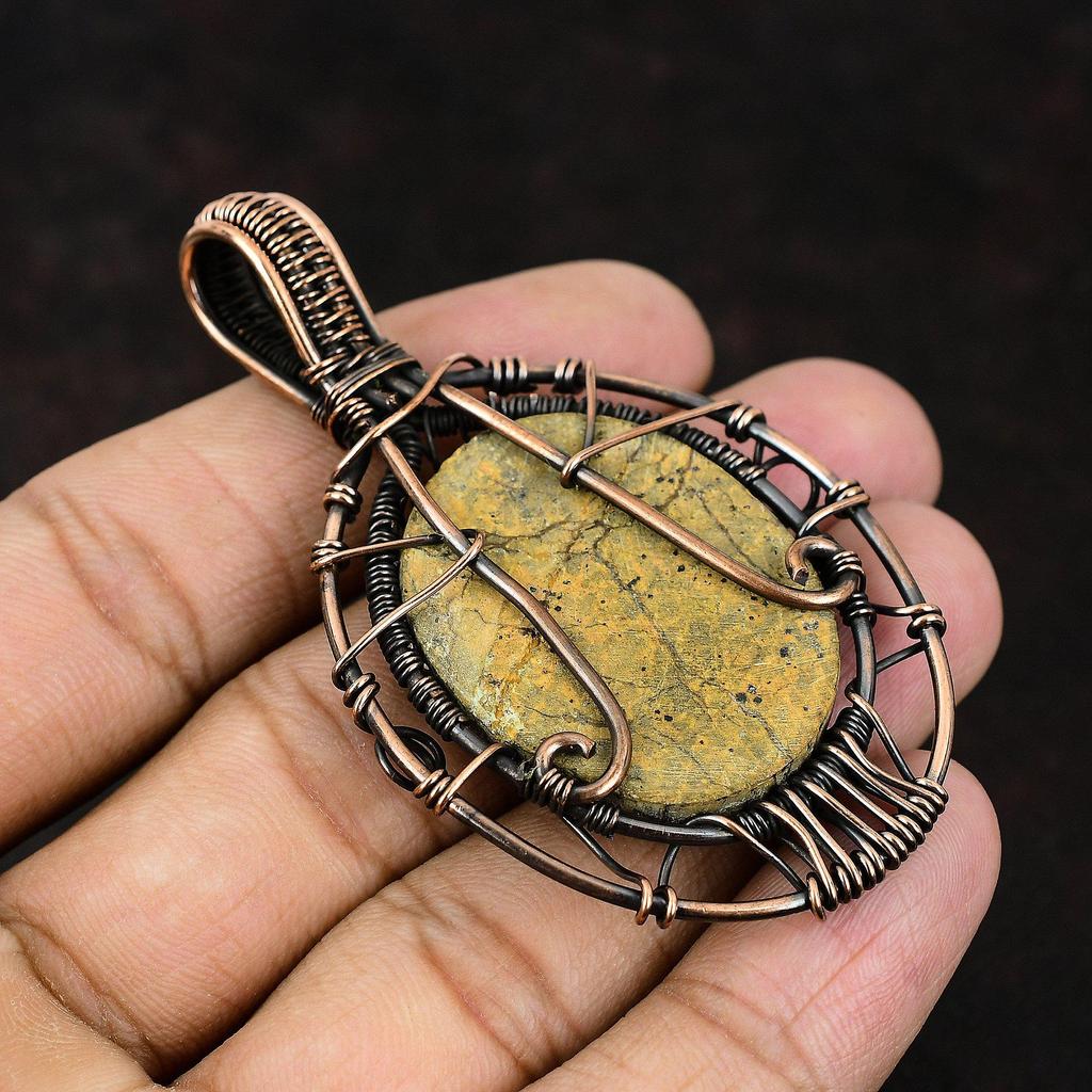 Tree Of Life Wild Horse Magnesite Pendant Gemstone Copper Wire Wrapped Pendant Handmade Designer Jewelry Gift For Wife Tree Of Life Jewelry