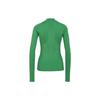 Adidas X Stella McCartney Collaboration Letter Print Thumb Hole Round Neck Long Sleeve T-Shirt Women Tops Green HI6035