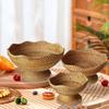 Handmade Rattan Fruit Basket Pantry Organizer Home Living Room Basket Rattan Bread Bowl for Countertop Party Dining Room Makeup