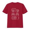 Off Road Suv Rubicon Unisexs T Shirt Blueprint Design Luxury With Schematic Drawing Vintage Washed Streetwear Comfortable Fashion