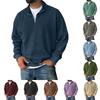 Men's Pullover Mock Neck Cotton Sweatshirt Solid Long Sleeve Top For Fall Winter