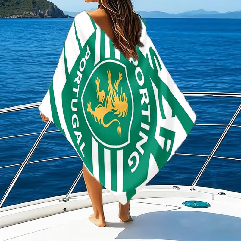 Пляжное полотенце из микрофибры с гербом Sporting Cp, легкое и быстросохнущее, для летних путешествий, незаменимое для пляжа, бассейна, на открытом воздухе