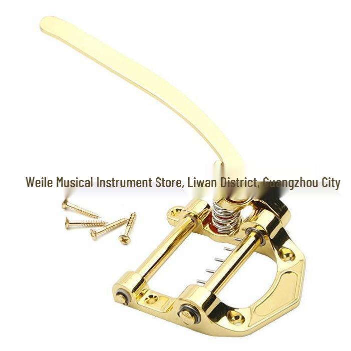Gold Bigsby Old Style Jazz Guitar Tremolo System with Zinc Alloy Tailpiece and Small Arm