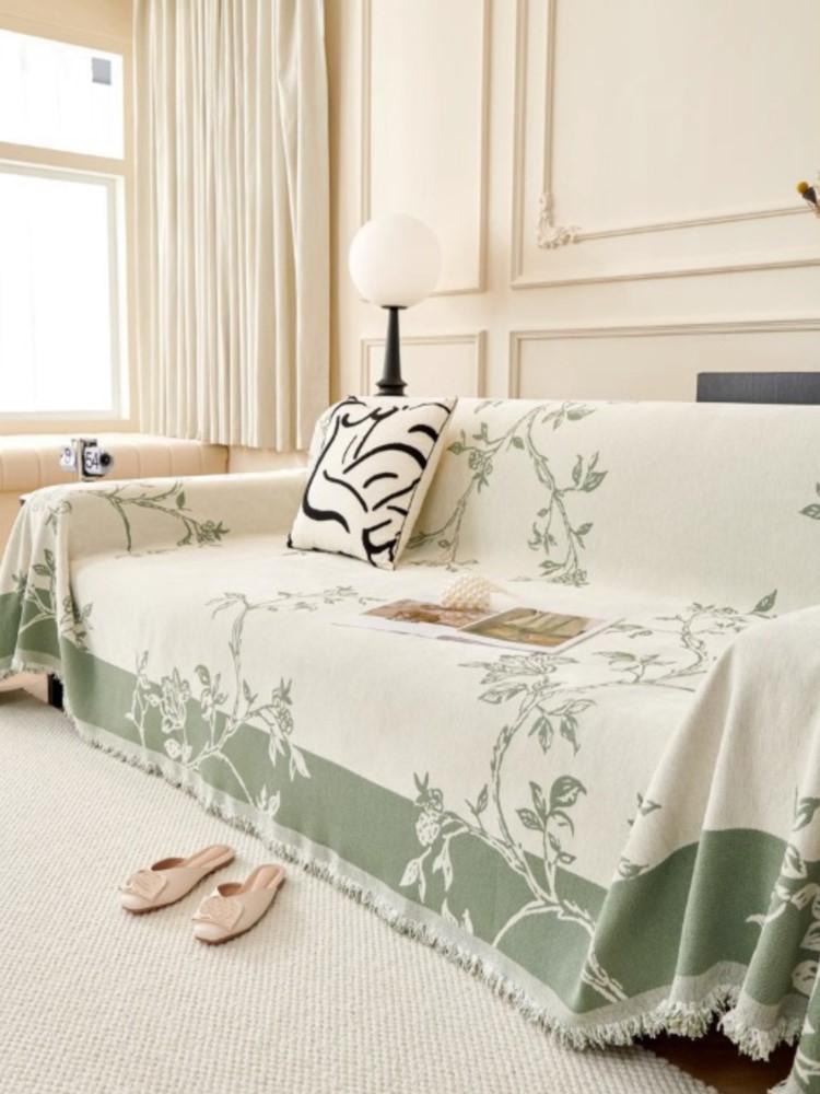Luxury Chenille Sofa Cover Cloth Sofa Blanket Cover Full Cover Floral Universal Couch Towel Cover Dust Proof Sofa Cushion Cover