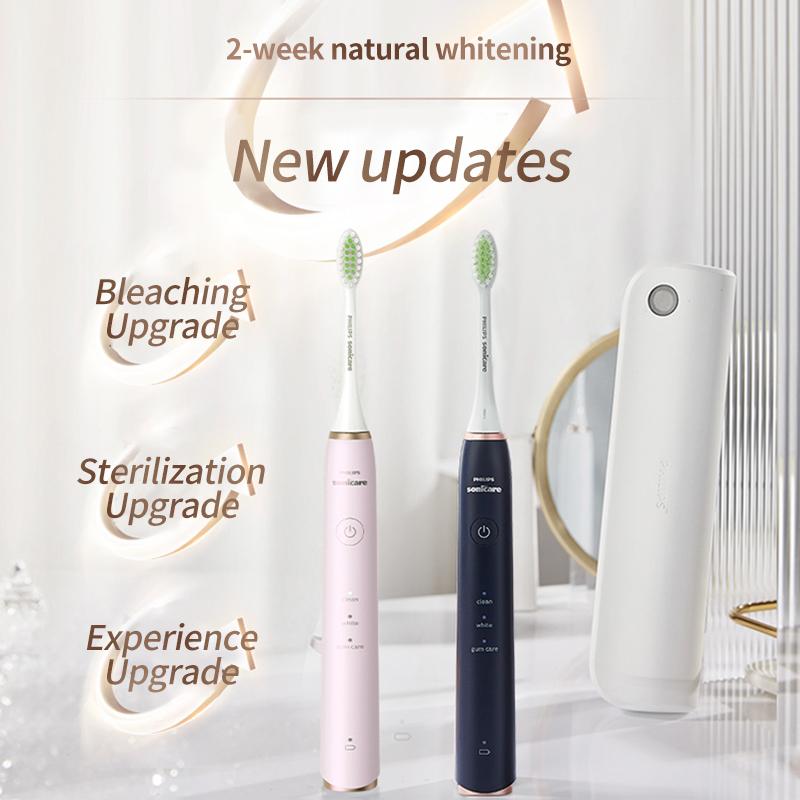 Philips Электрическая зубная щетка HX2461, трехступенчатый режим, коробка для УФ-стерилизации, 1 ярко-белая головка щетки, 1 ручка щетки.