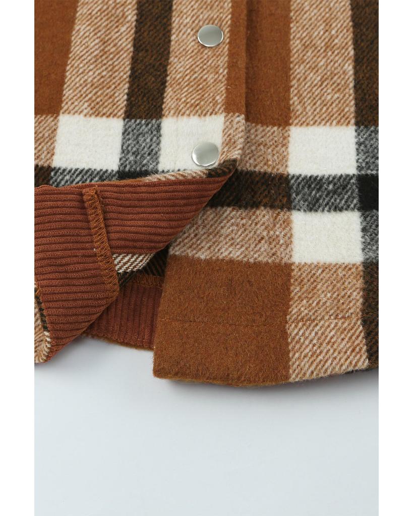 Azura Exchange Buttoned Plaid Shirt Jacket