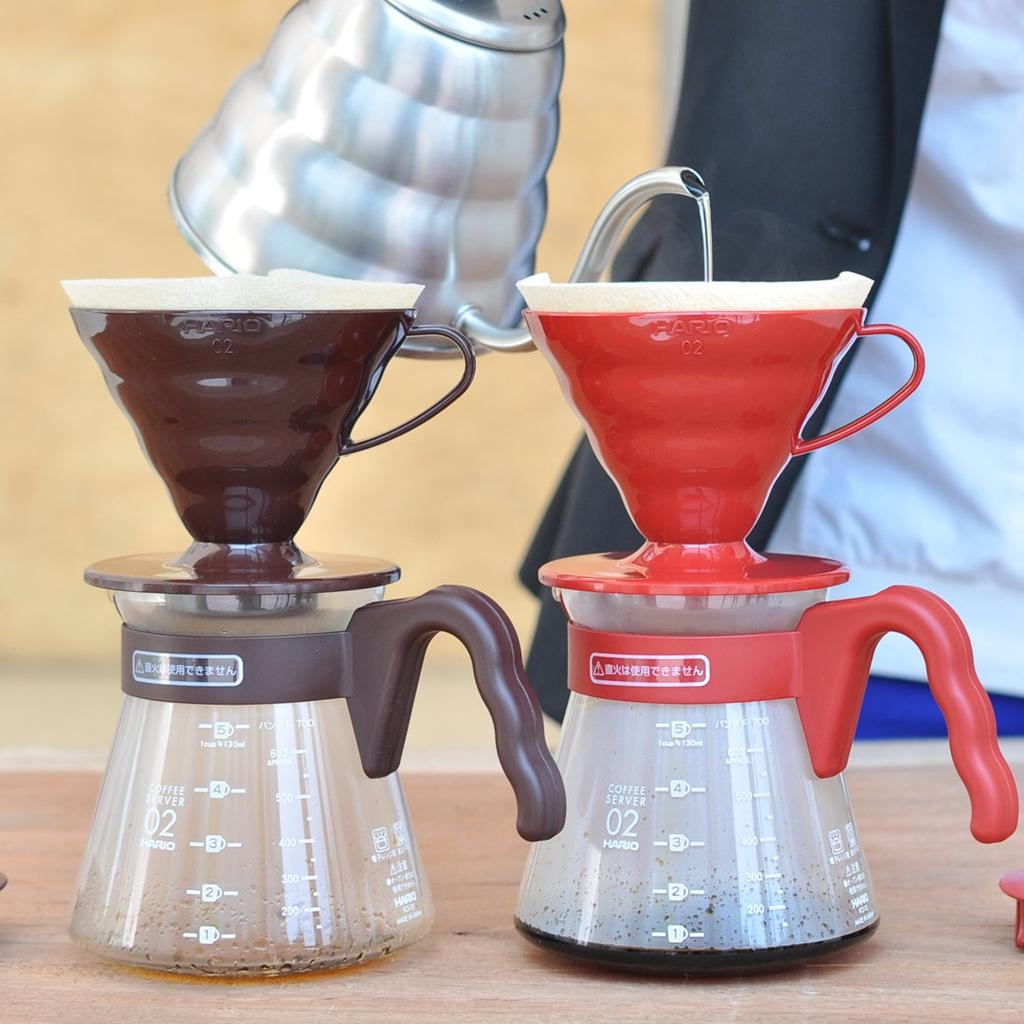 Набор кофейного сервера HARIO V60 02, Кофе-дрип, 1-4 чашки, Красный, VCSD-02R