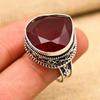 Unique Red Garnet Gemstone Handmade 925 Sterling Silver Wedding Jewelry Ring
